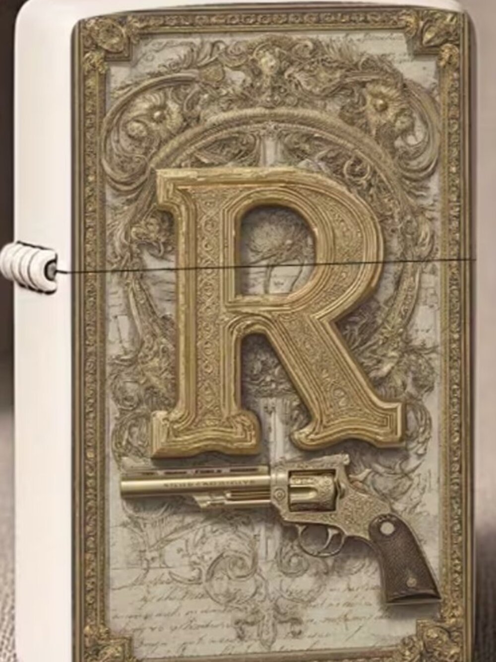 Fancy Western Revolver Case Lighter
